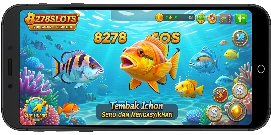 Tangkapan layar gameplay <strong>8278SLOTS</strong> menampilkan aksi seru menembak ikan.