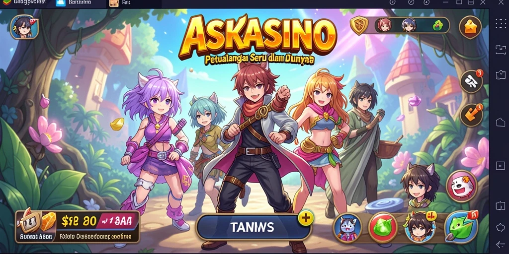 Screenshot gameplay ASKSINO dengan aksi karakter Anime.