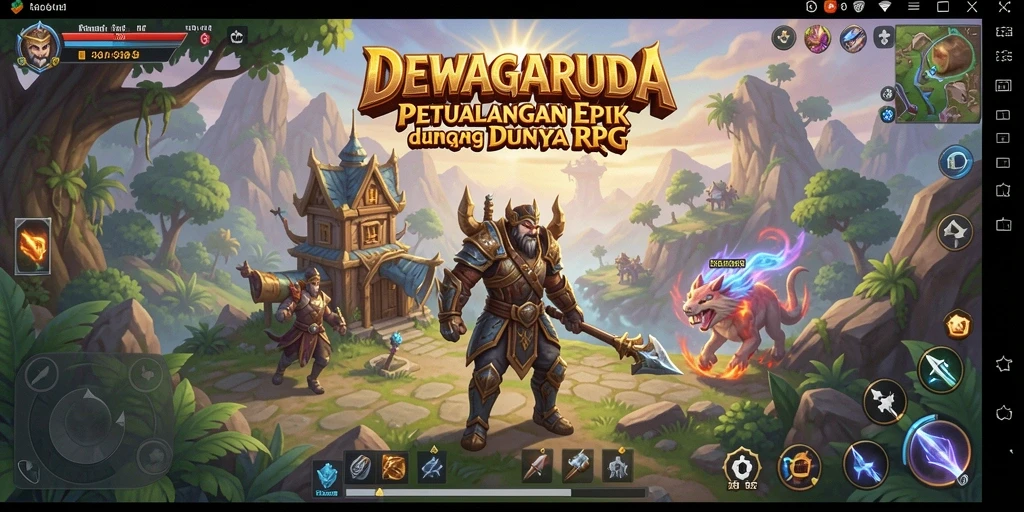Tampilan menarik dari gameplay DEWAGARUDA yang penuh aksi RPG.