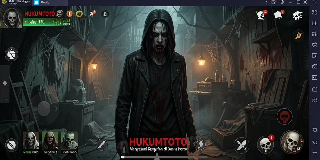 Gameplay HUKUMTOTO yang menyeramkan dan penuh ketegangan.