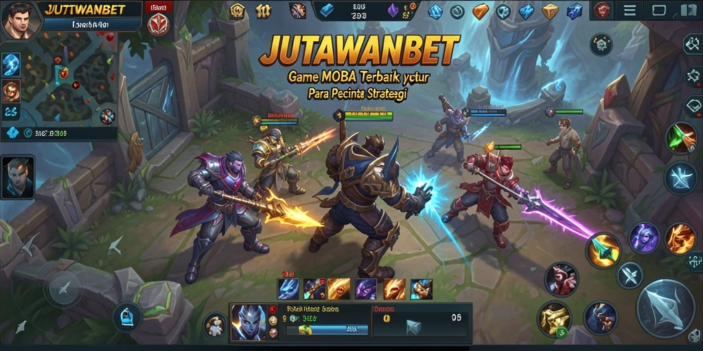 Screenshot gameplay epik dari JUTAWANBET di arena pertempuran.