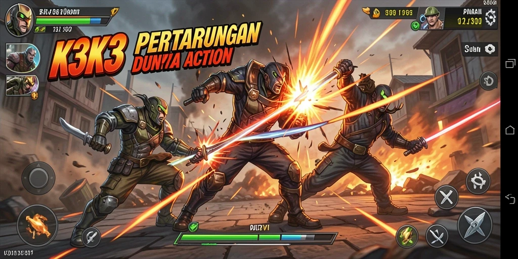 Tampilan seru dari K3K3 dalam aksi pertarungan.