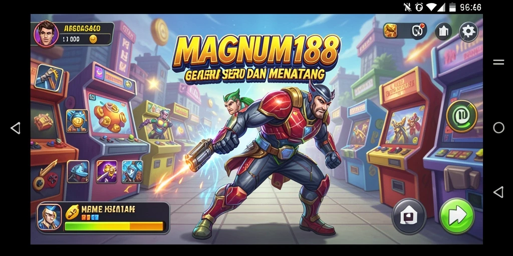 Screenshot MAGNUM188 menampilkan intensitas gameplay arcade yang seru.