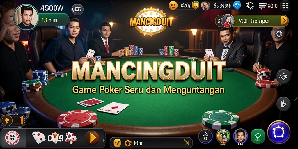 Screenshot gameplay MANCINGDUIT yang menunjukkan keseruan bermain poker.