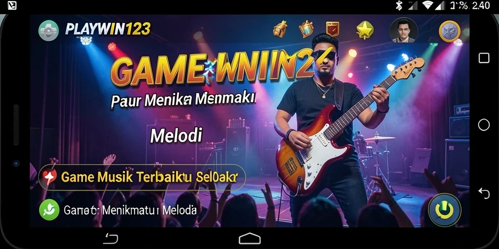 Tampilan gameplay PLAYWIN123 dengan alunan musik yang seru.