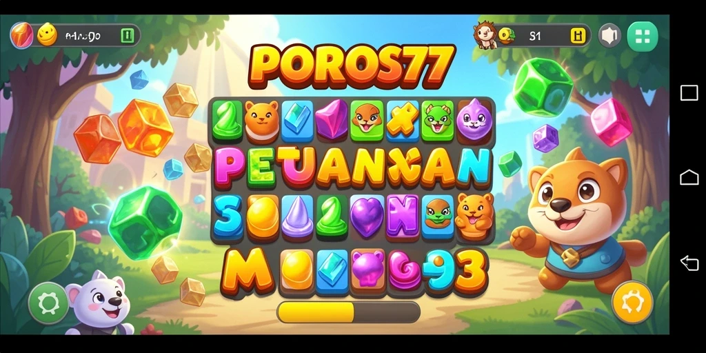 Tampilan gameplay POROS77 yang seru dan penuh warna.