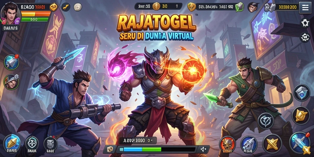 Screenshot menampilkan pertarungan intens dalam RAJATOGEL.