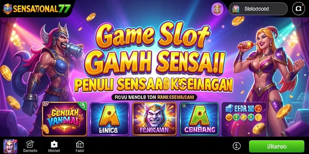 Tampilan gameplay SENSATIONAL77 yang memukau dengan fitur slot menarik.
