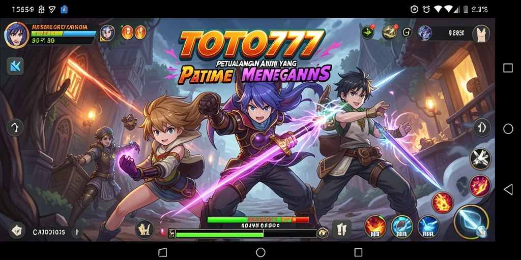 Tampilan permainan TOTO777 dengan karakter anime yang menakjubkan.