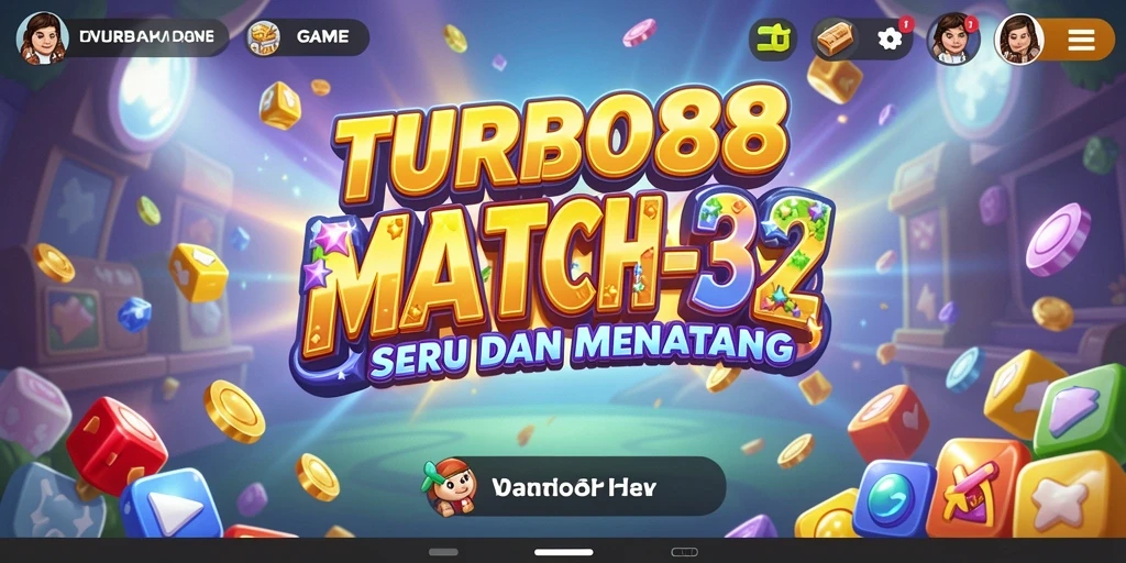 Tampilan gameplay TURBO88 dengan permata berwarna-warni yang saling bertautan.